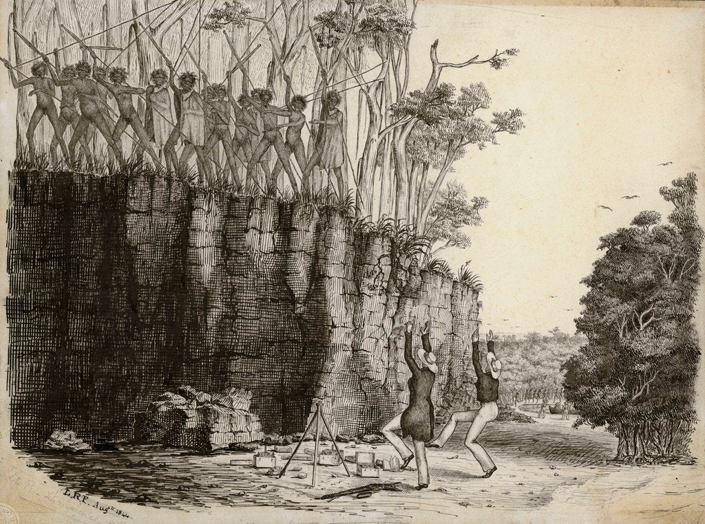 Detail of Messrs Fitzmaurice & Keys Dancing for their Lives During the 'Beagle' Survey Expedition, 1837-43 by R. Fitzmaurice
