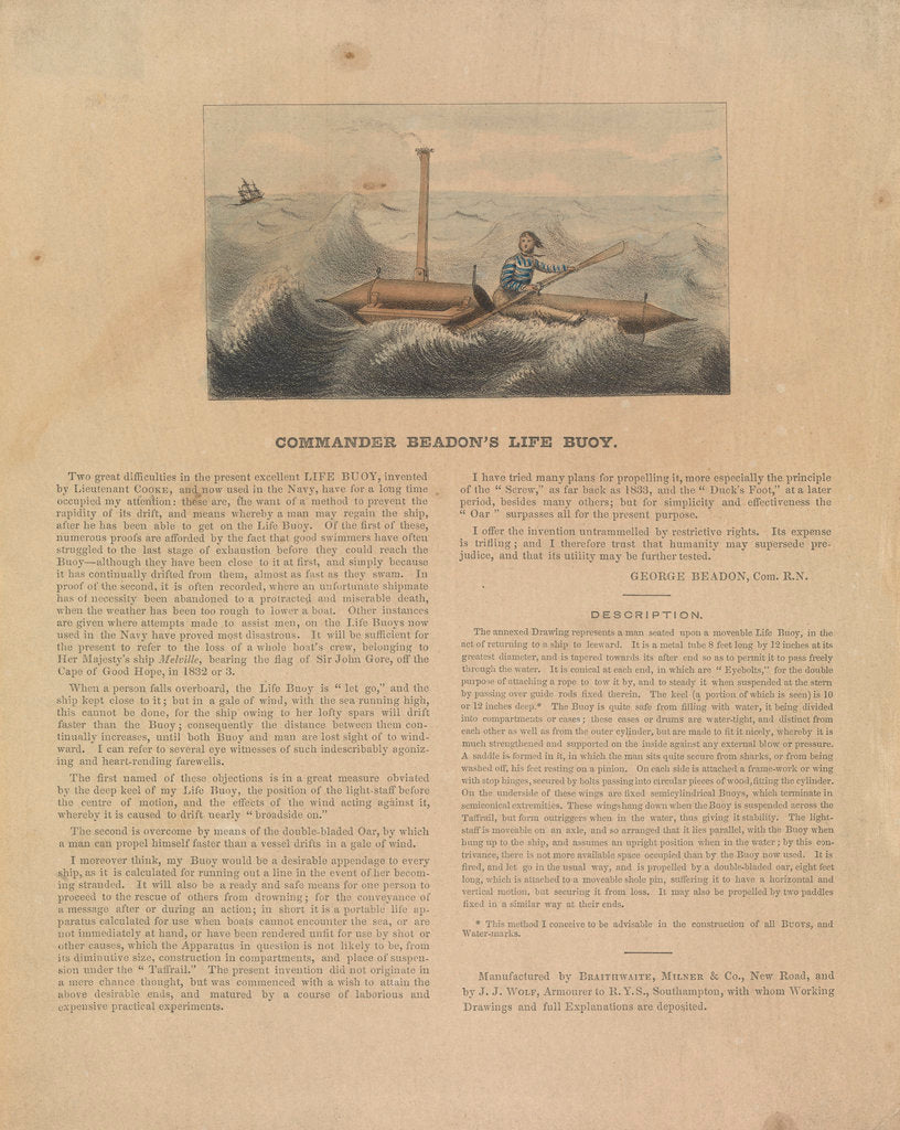 Detail of Commander Beadon's Life Buoy (Lifeboats 11) by unknown