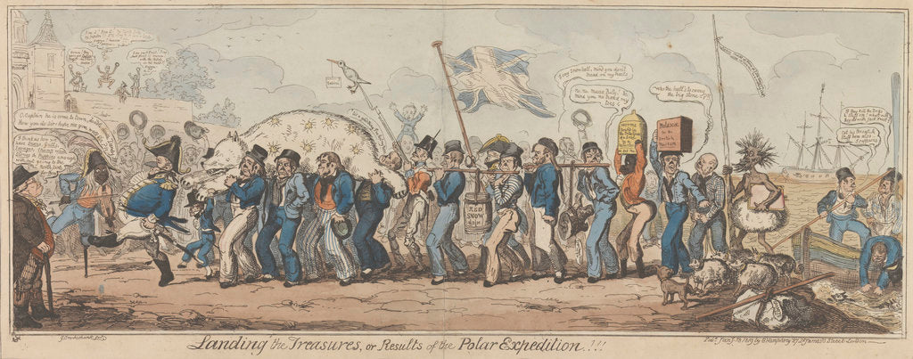 Detail of Landing the Treasures, or Results of the Polar Expedition!!! by George Cruikshank