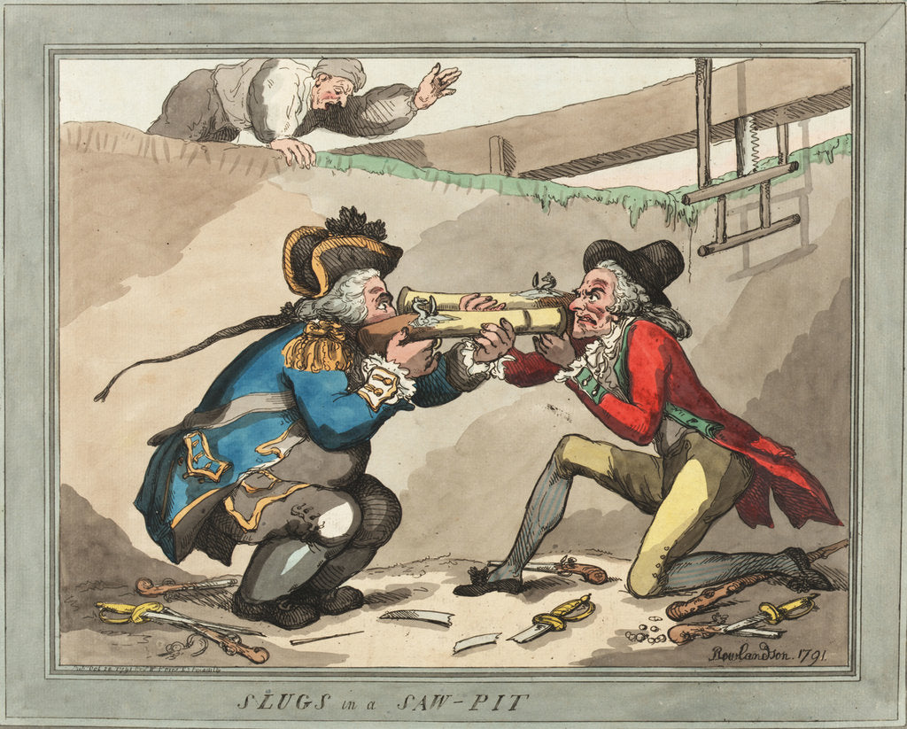 Detail of Slugs in a Saw-Pit by Thomas Rowlandson