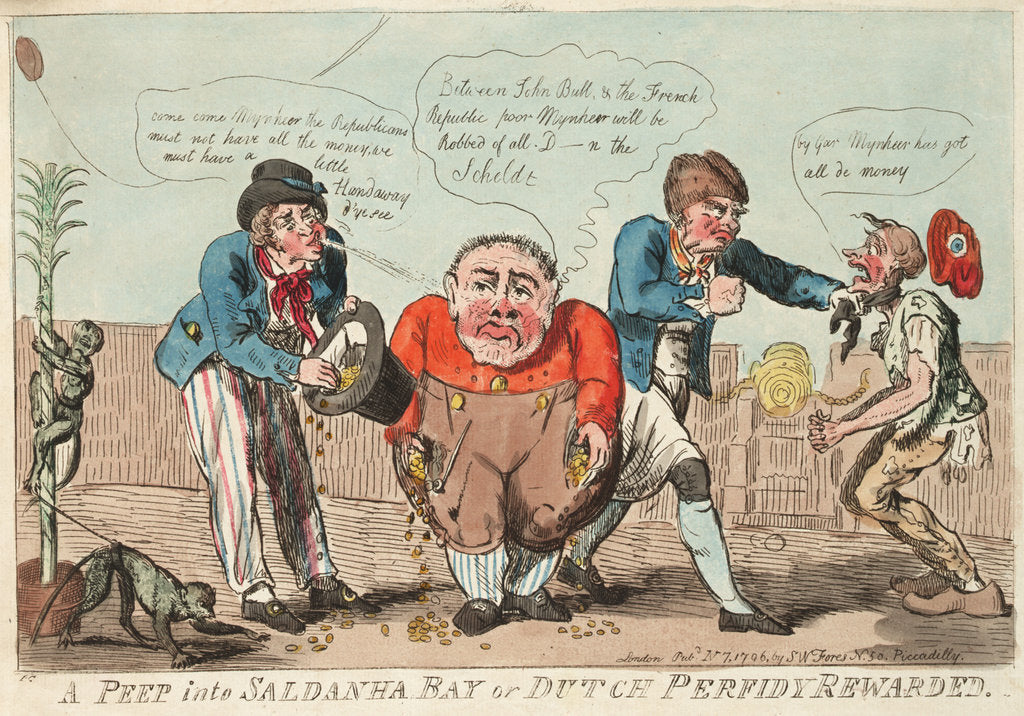 Detail of A Peep into Saldanha Bay or Dutch Perfidy Rewarded by Isaac Cruikshank