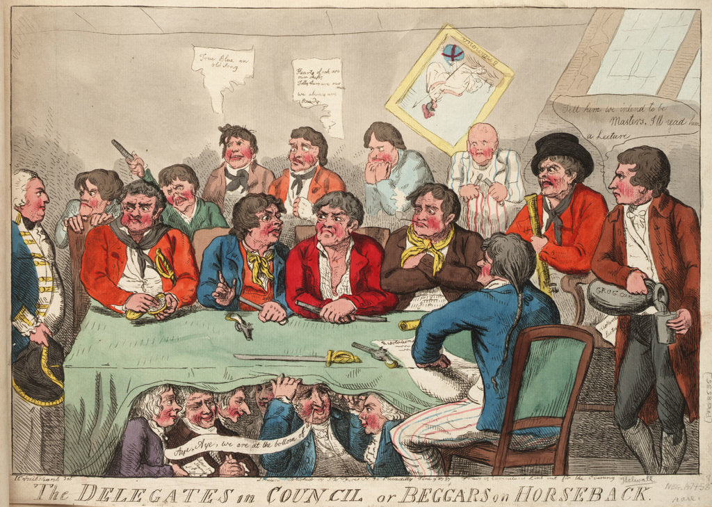 Detail of The Delegates in Council or Beggars on Horseback by Isaac Cruikshank