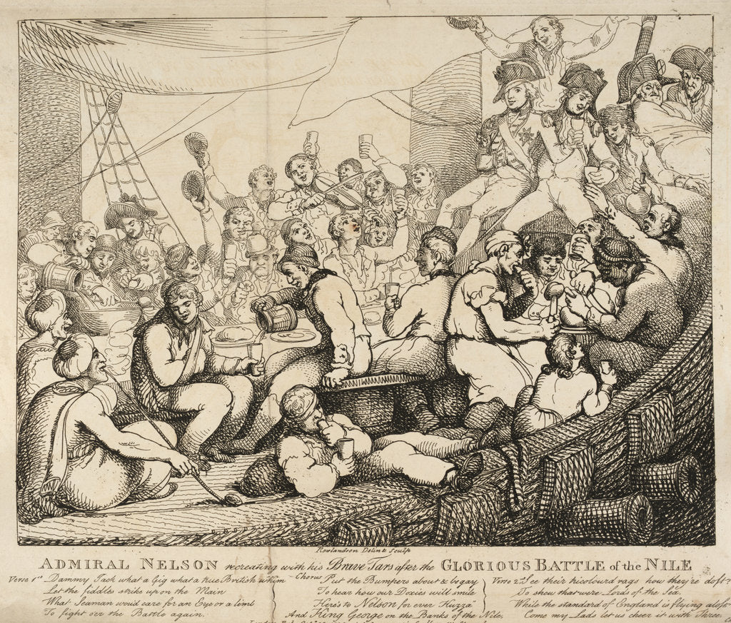 Detail of Admiral Nelson recreating with his Brave Tars after the Glorious Battle of the Nile by Thomas Rowlandson