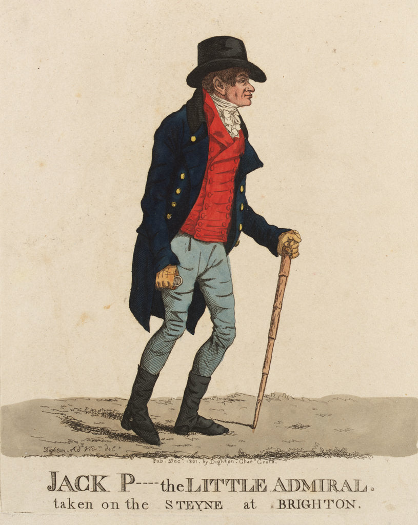 Detail of Jack P---- [Payne] the Little Admiral taken on the Steyne at Brighton by unknown