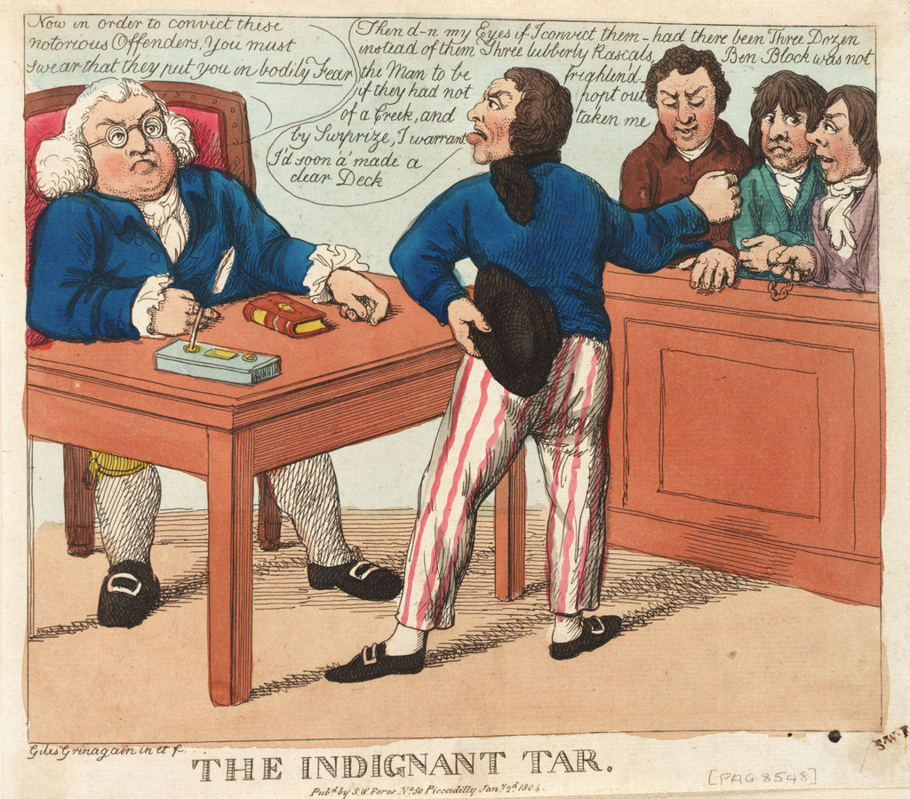 Detail of The Indignant Tar by Giles Grinagain