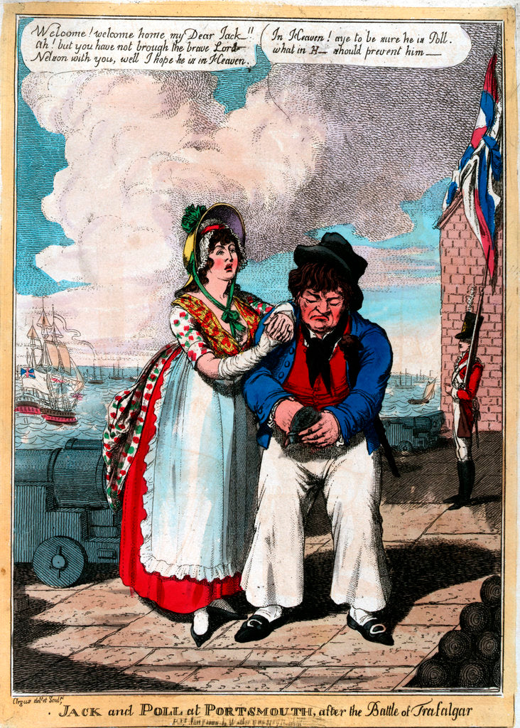 Detail of Jack and Poll at Portsmouth, after the Battle of Trafalgar by Argus