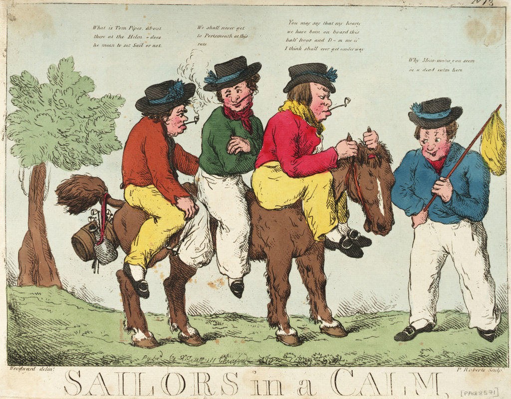 Detail of Sailors in a calm by George M. Woodward