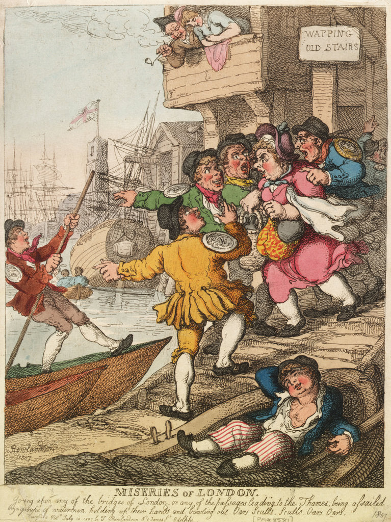 Detail of Miseries of London by Thomas Rowlandson