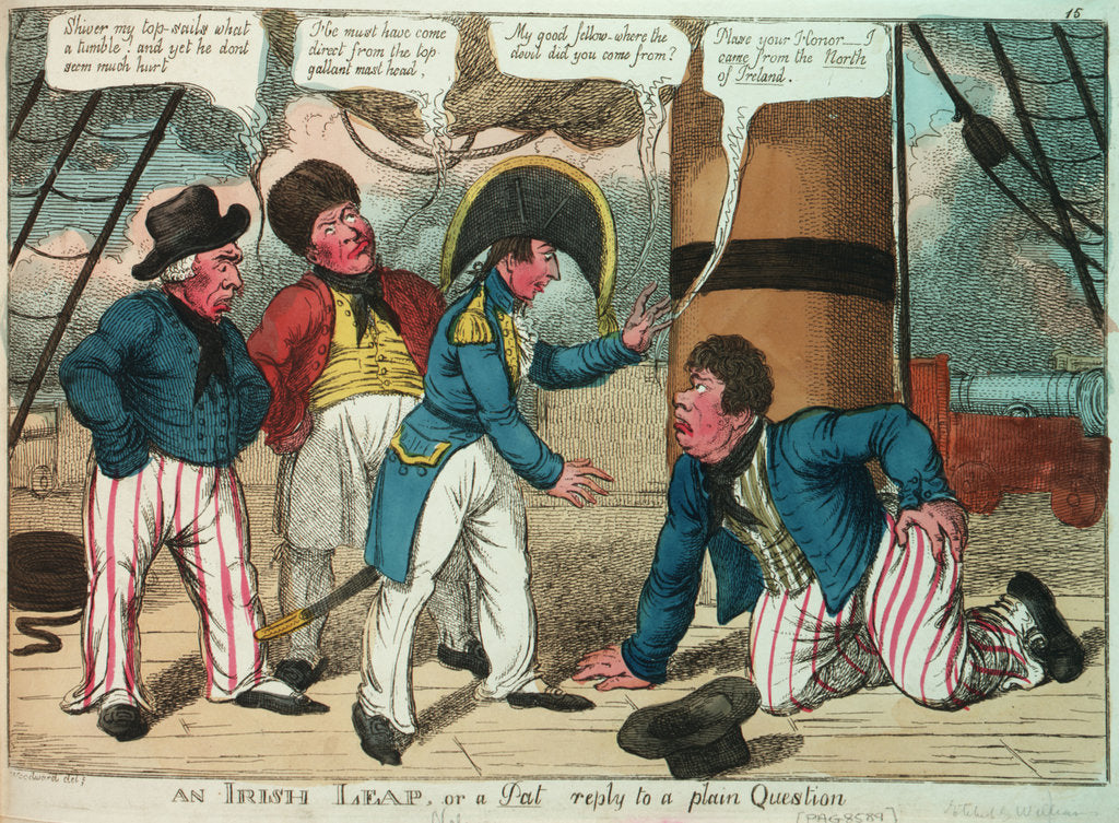 Detail of An Irish Leap, or a Pat reply to a plain Question by George M. Woodward