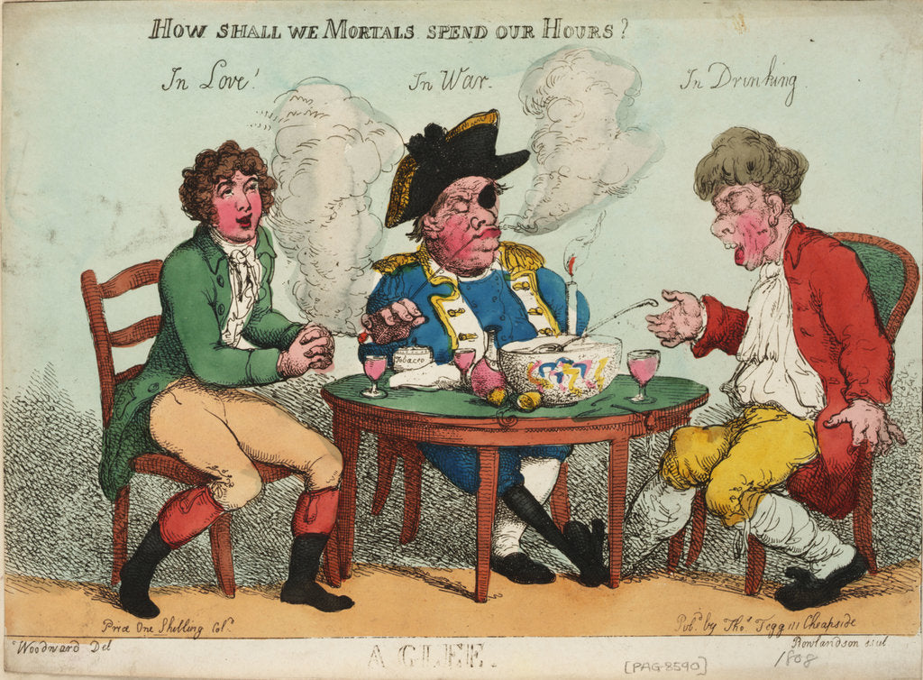 Detail of A Glee. How shall we Mortals Spend our Hours? In Love! In War. In Drinking. by George M. Woodward