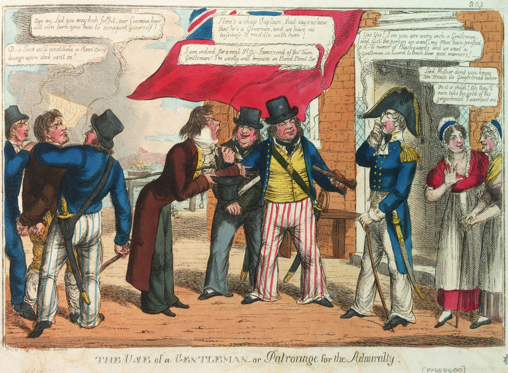 Detail of The Use of a Gentleman - or Patronage for the Admiralty by C. Williams