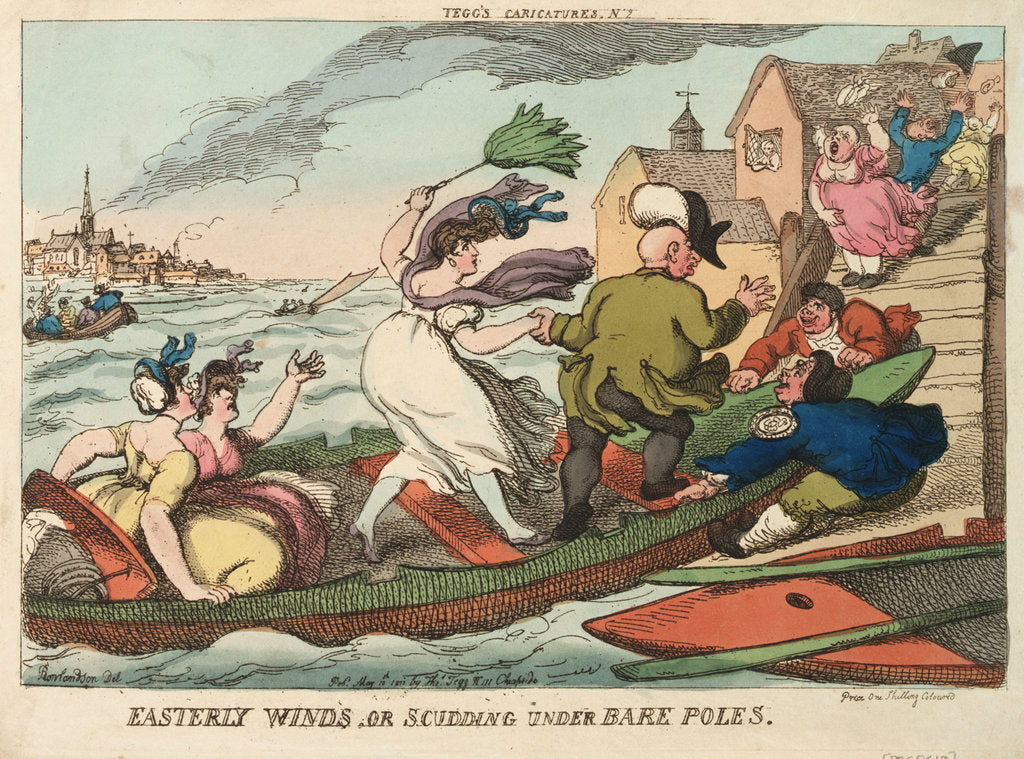 Detail of Tegg's Caricatures No.2. Easterly Winds, or Scudding Under Bare Poles by Thomas Rowlandson