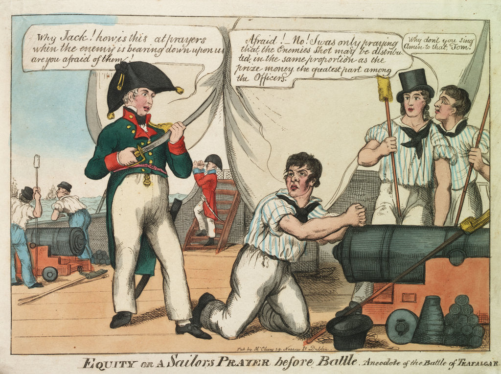 Detail of Equity or a Sailor's Prayer before Battle. Anecdote of the Battle of Trafalgar by William Heath