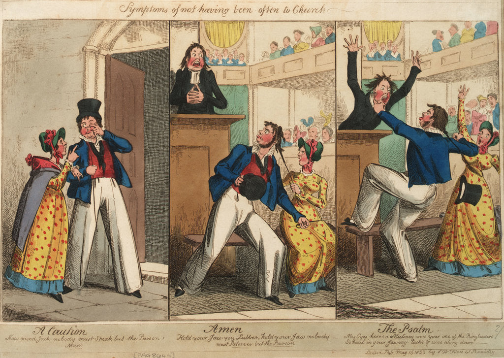 Detail of Symptoms of not having been often to Church by William Heath