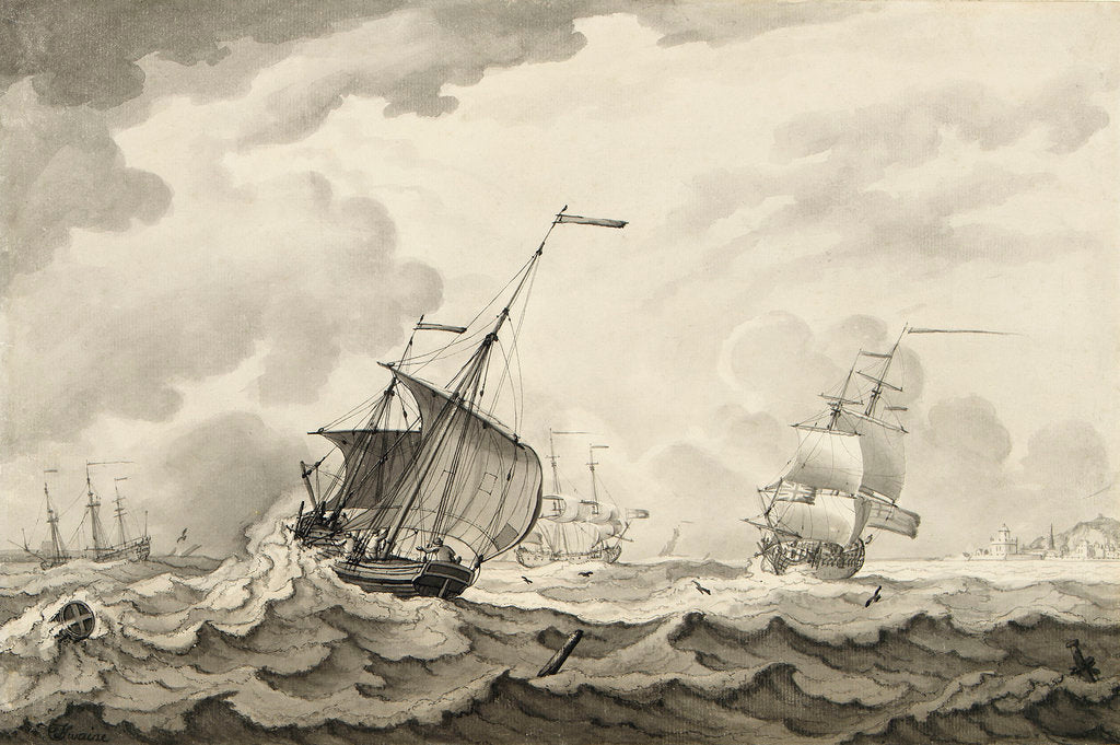 Detail of A lugger close-hauled in a strong breeze by Francis Swaine