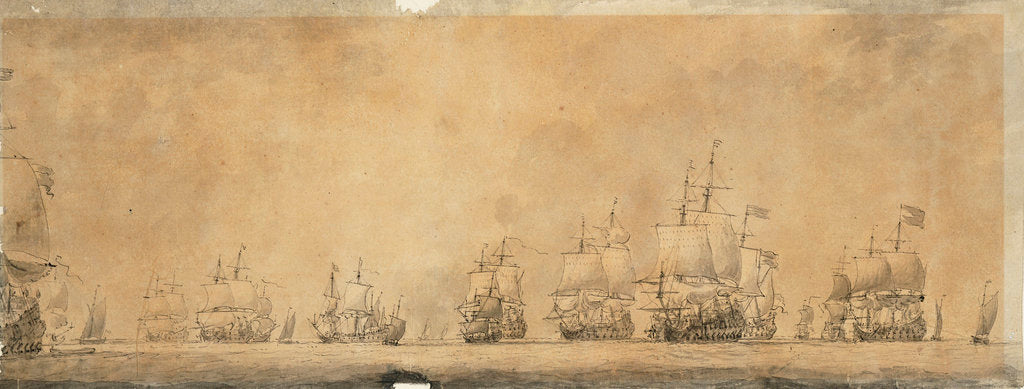 Detail of Dutch fleet by Willem van de Velde the Elder