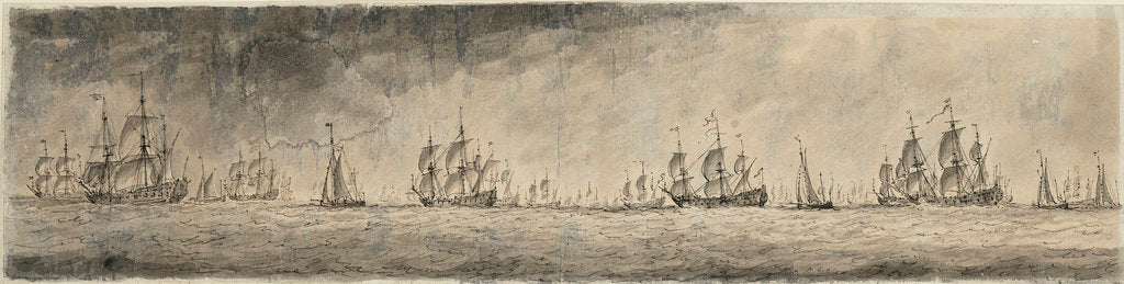 Detail of Dutch fleet by Willem van de Velde the Elder