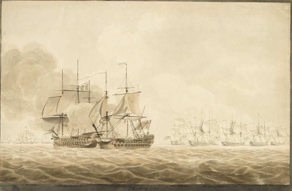 Detail of Battle of Ushant, 1794 by Robert Cleveley