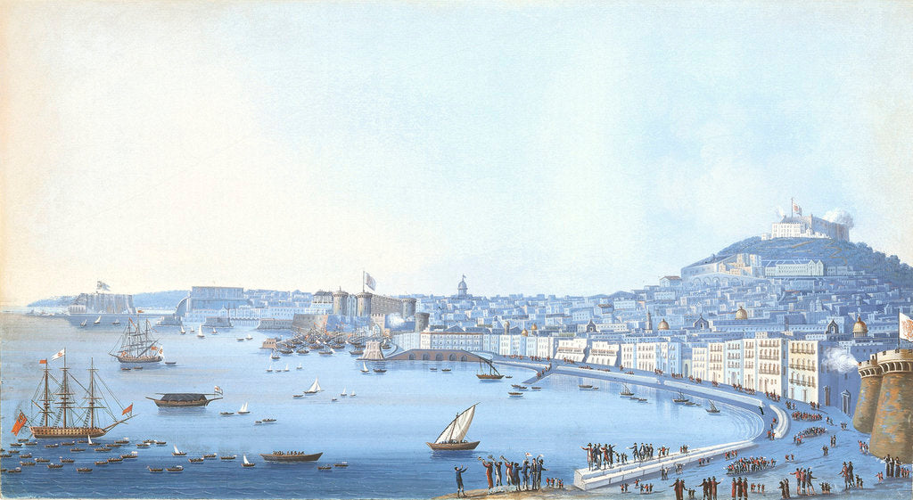 Detail of The arrival of the Vanguard Rear Admiral Sir Horatio Nelson at Naples, 22 September 1798 by Giacomo Guardi