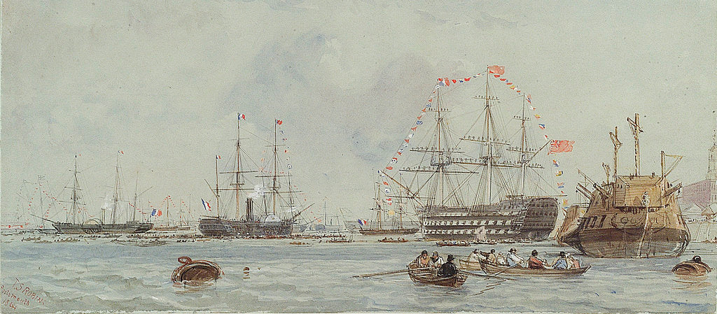 Detail of Louis Philippe's visit to Queen Victoria, 1844 by Thomas Sewell Robins