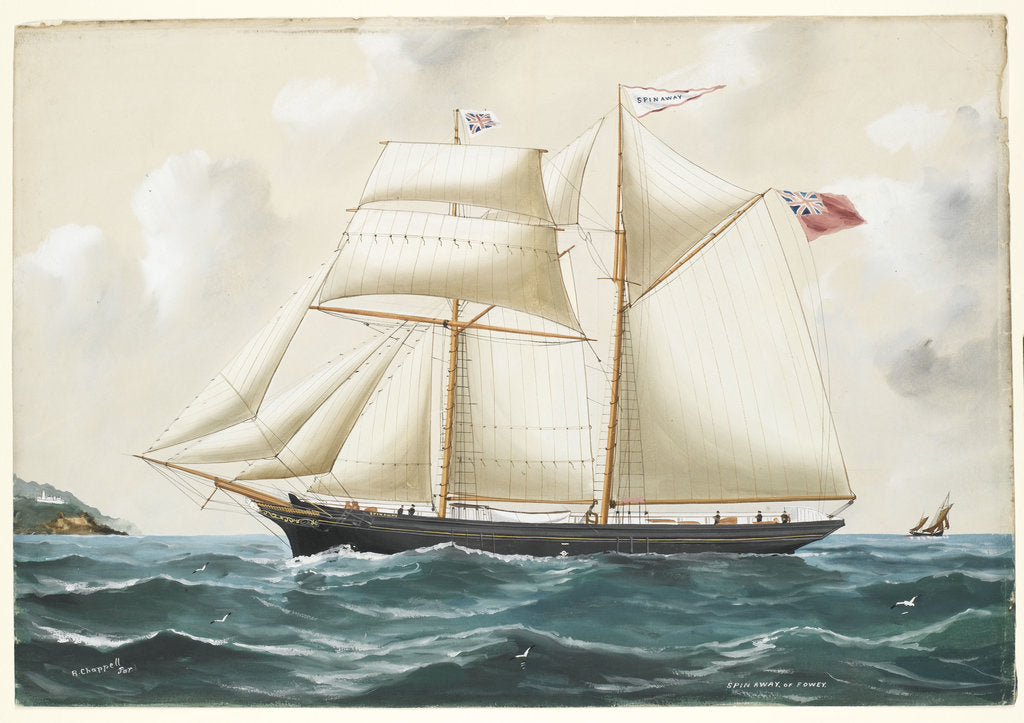 Detail of Spin Away of Fowey at sea by Reuben Chappell