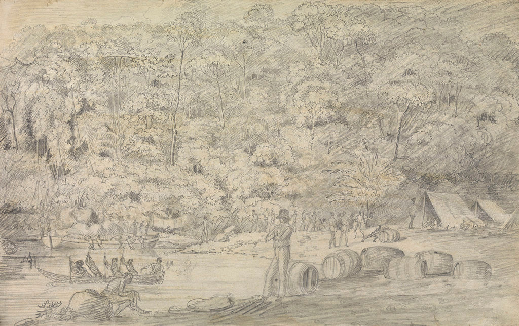 Detail of Watering at Panoonbangan during British Expedition to Northern Borneo and Java 1811 by unknown