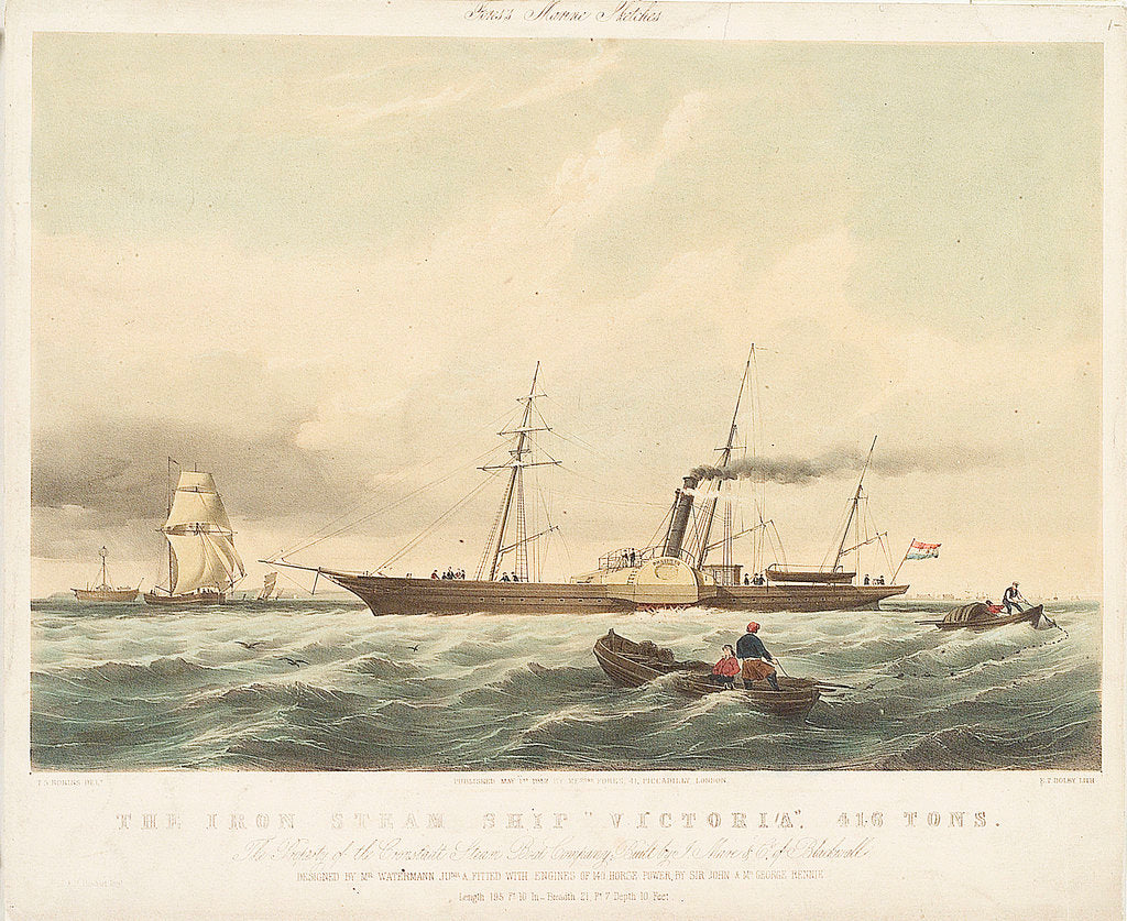 Detail of The iron steam ship 'Victoria' by Thomas Sewell Robins