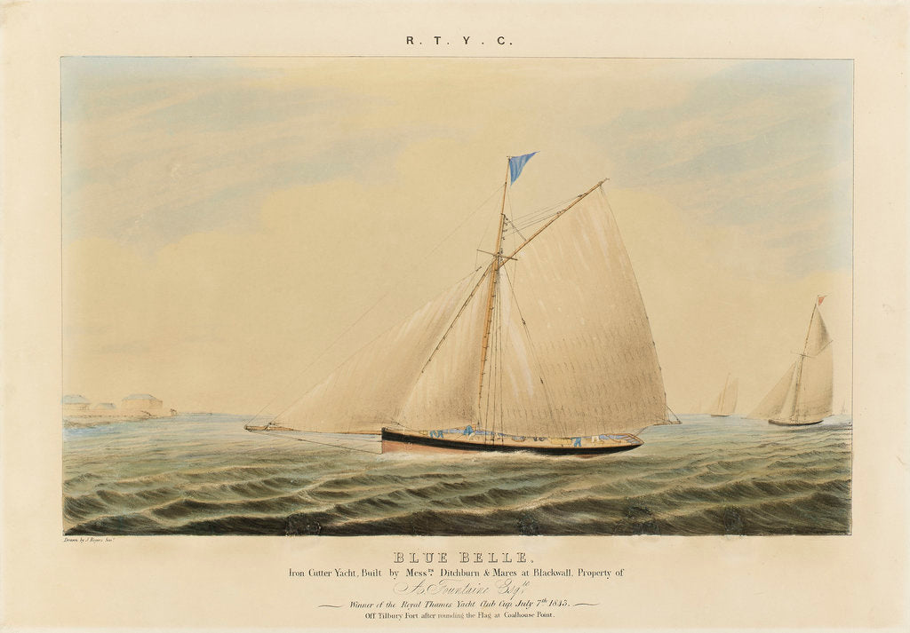Detail of 'Blue Belle' iron cutter yacht by J. Rogers