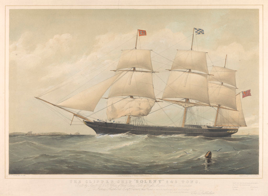 Detail of The clipper ship 'Solent' by Thomas Goldsworth Dutton