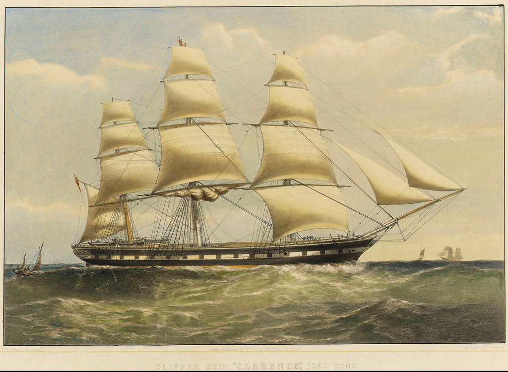 Detail of Clipper ship 'Clarence' by Thomas Goldsworth Dutton