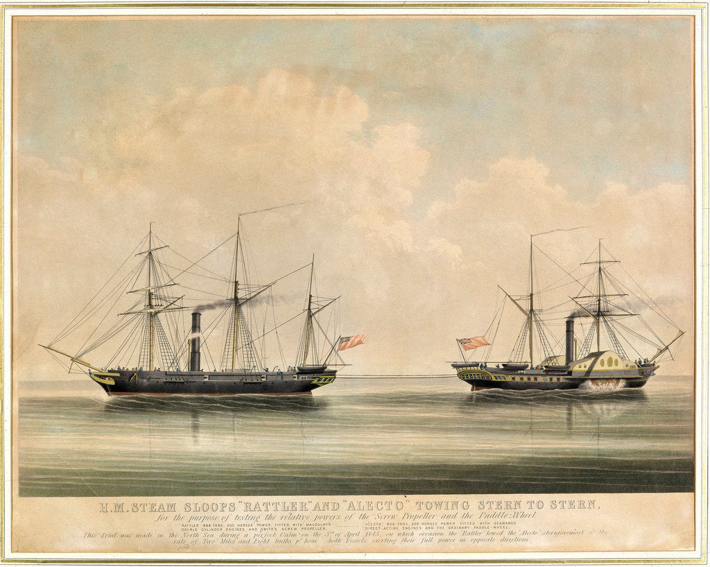 Detail of HM steam sloops 'Rattler' and 'Alecto' by unknown