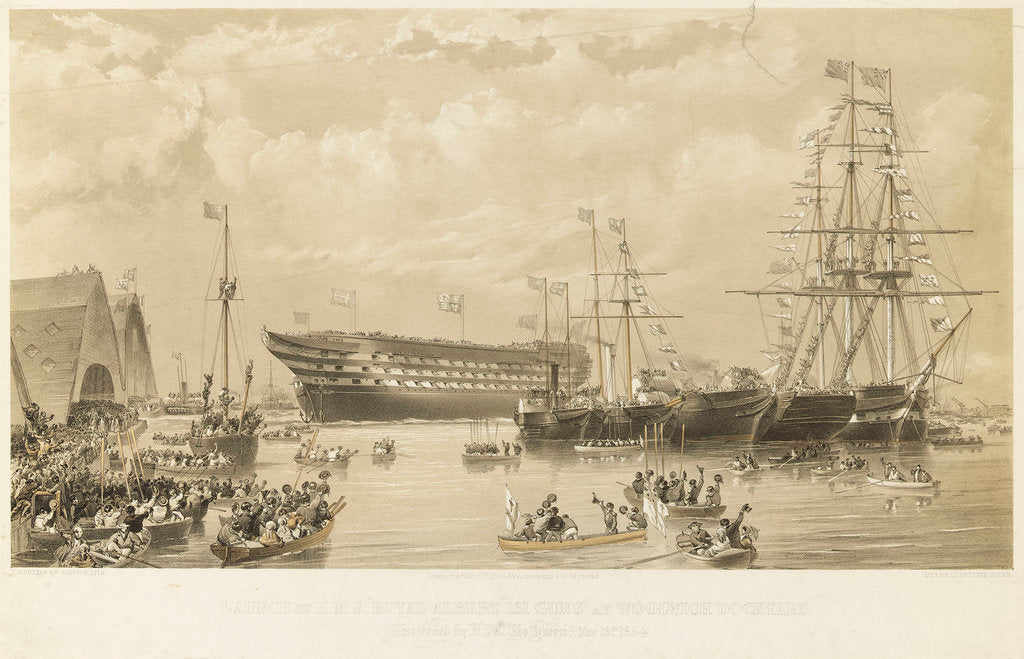 Detail of Launch of HMS 'Royal Albert' by Thomas Goldsworth Dutton