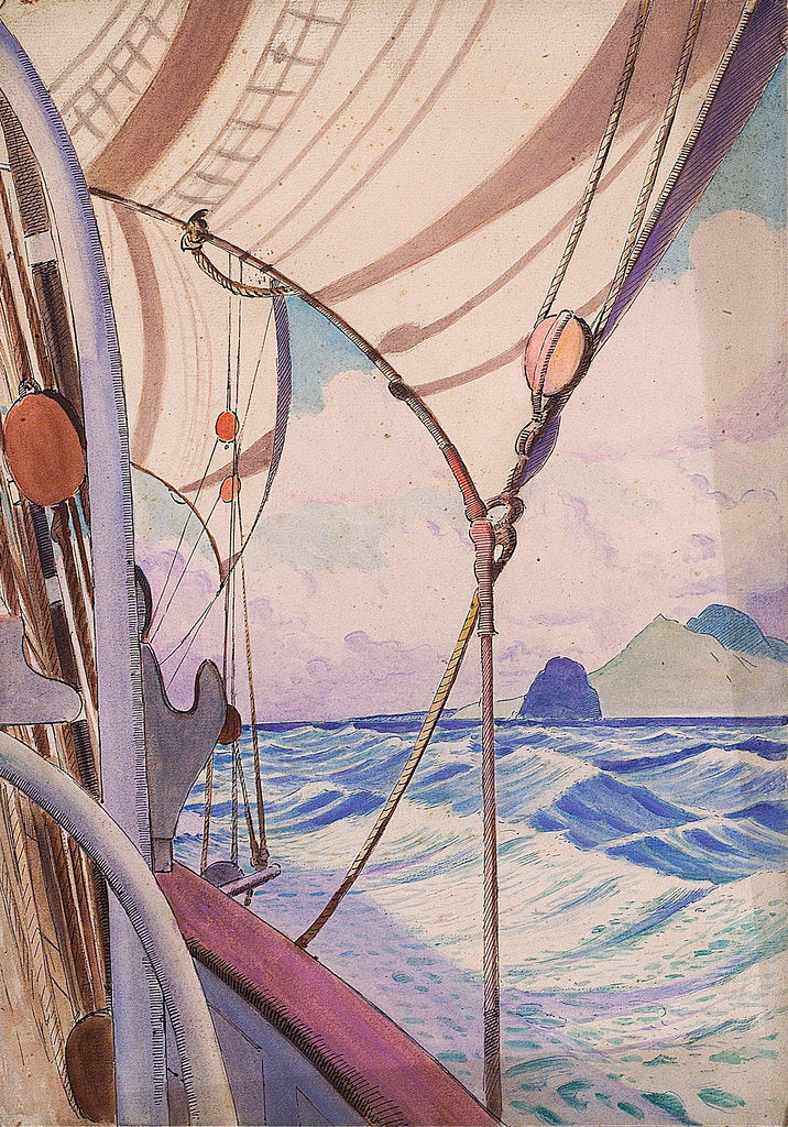 Detail of Details of rigging on the Kylemore with island (1) by John Everett