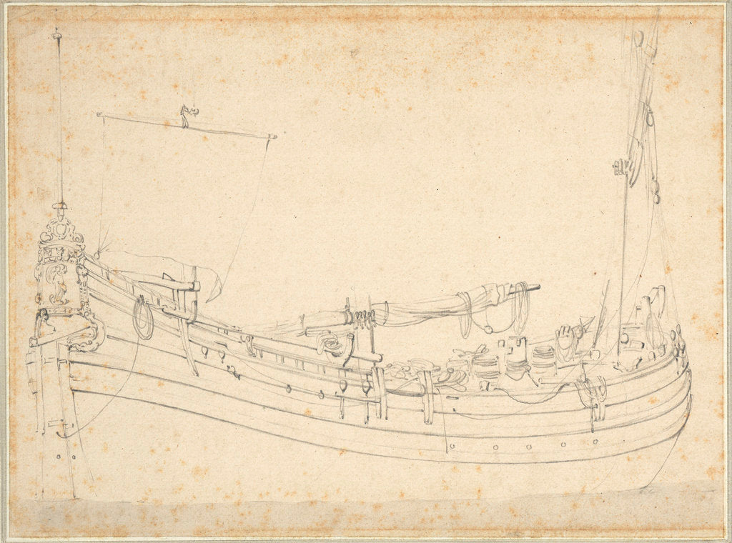 Detail of Portrait of a Dutch fishing buss by Willem Van de Velde the Younger