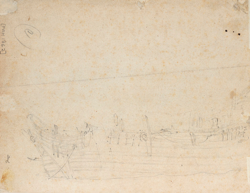 Detail of Study of part of a Dutch merchant ship by Willem Van de Velde the Younger