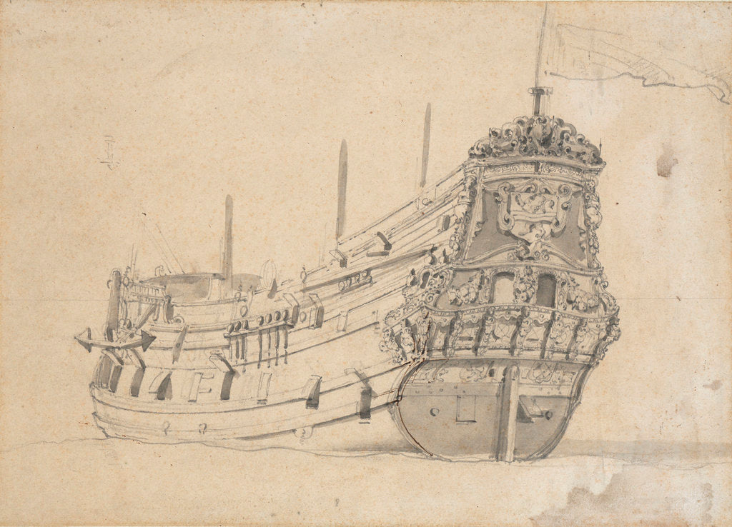 Detail of Portrait of the 'Overijssel' by Willem Van de Velde the Younger