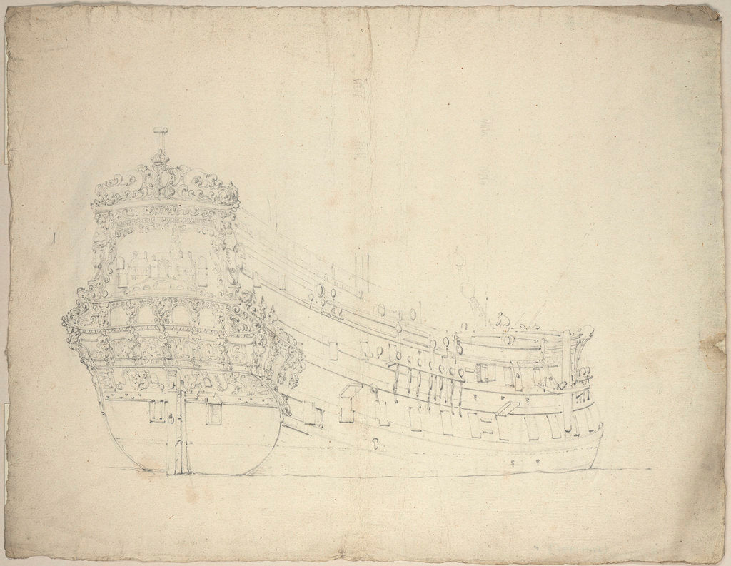 Detail of Portrait of the 'Beurs van Amsterdam' by Willem Van de Velde the Younger