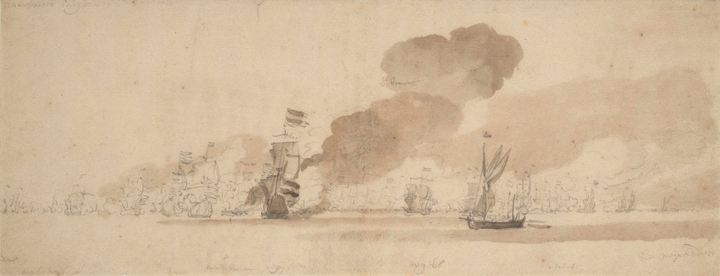 Detail of The last day of the Four Days' Battle, 4 June 1666 by Willem Van de Velde the Younger