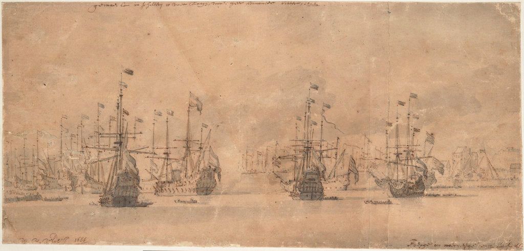 Detail of The action at Bergen, 2/12 August 1665 by Willem Van de Velde the Younger