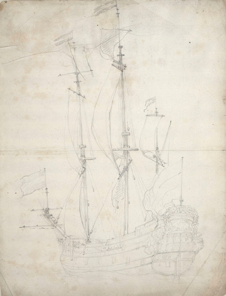 Detail of Portrait of the 'Leiderdorp' by Willem Van de Velde the Younger