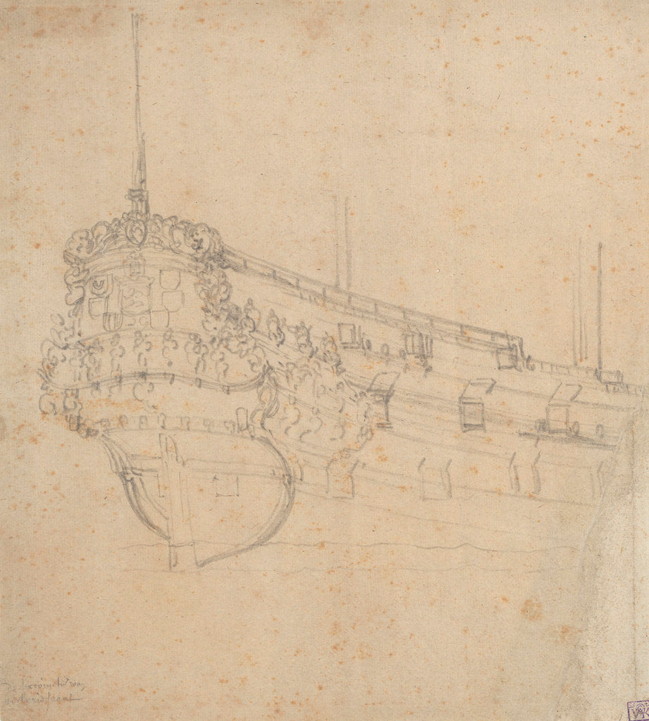 Detail of Portrait of the 'Westfriesland'? by Willem van de Velde the Elder