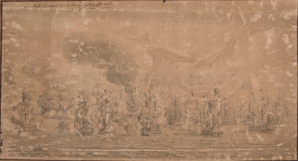 Detail of The Battle of the Texel (Kijkduin), 11/21 August 1673 by Willem van de Velde the Elder