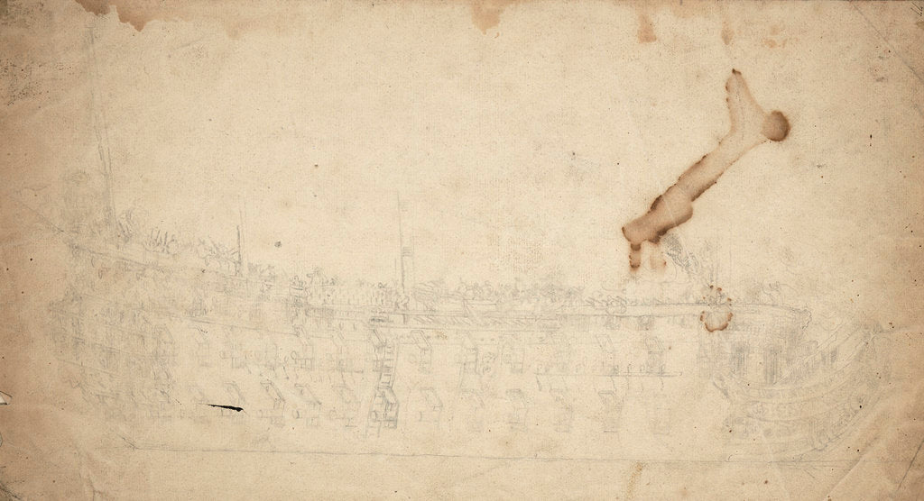Detail of Portrait of a French two-decker by Willem van de Velde the Elder