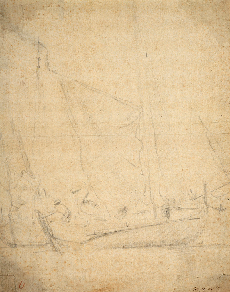 Detail of A hoy becalmed by Willem Van de Velde the Younger
