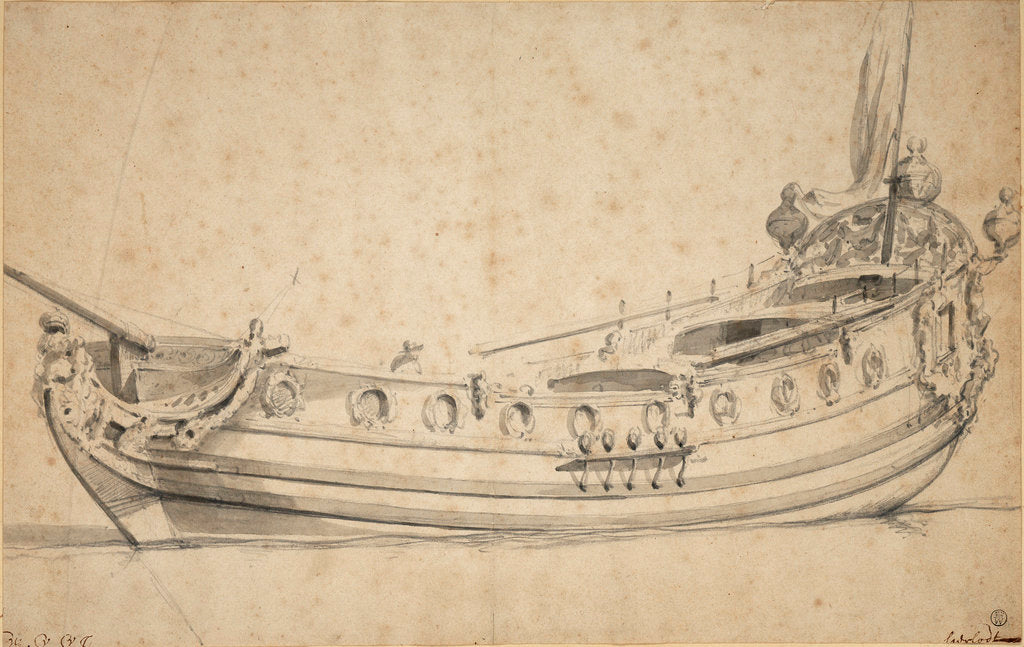 Detail of Portrait of the 'Charlotte' by Willem Van de Velde the Younger