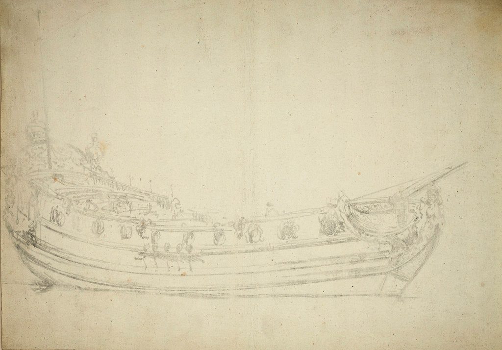Detail of Portrait of the 'Charlotte' by Willem Van de Velde the Younger