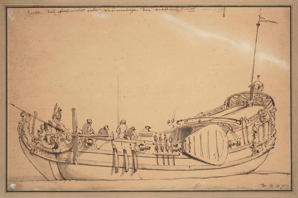 Detail of Yacht of the Admiralty of the Maas by Willem Van de Velde the Younger