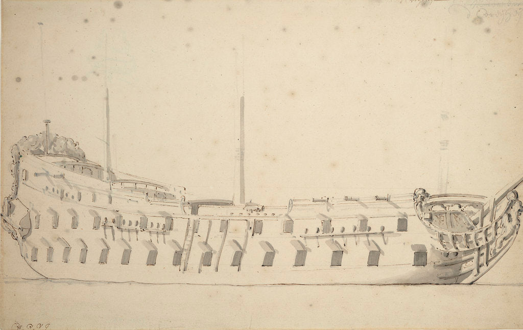 Detail of Portrait of the 'Vrijheid' by Willem Van de Velde the Younger