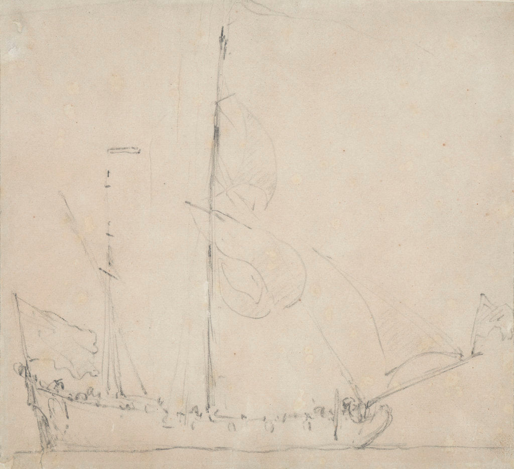 Detail of A ketch before the wind by Willem Van de Velde the Younger