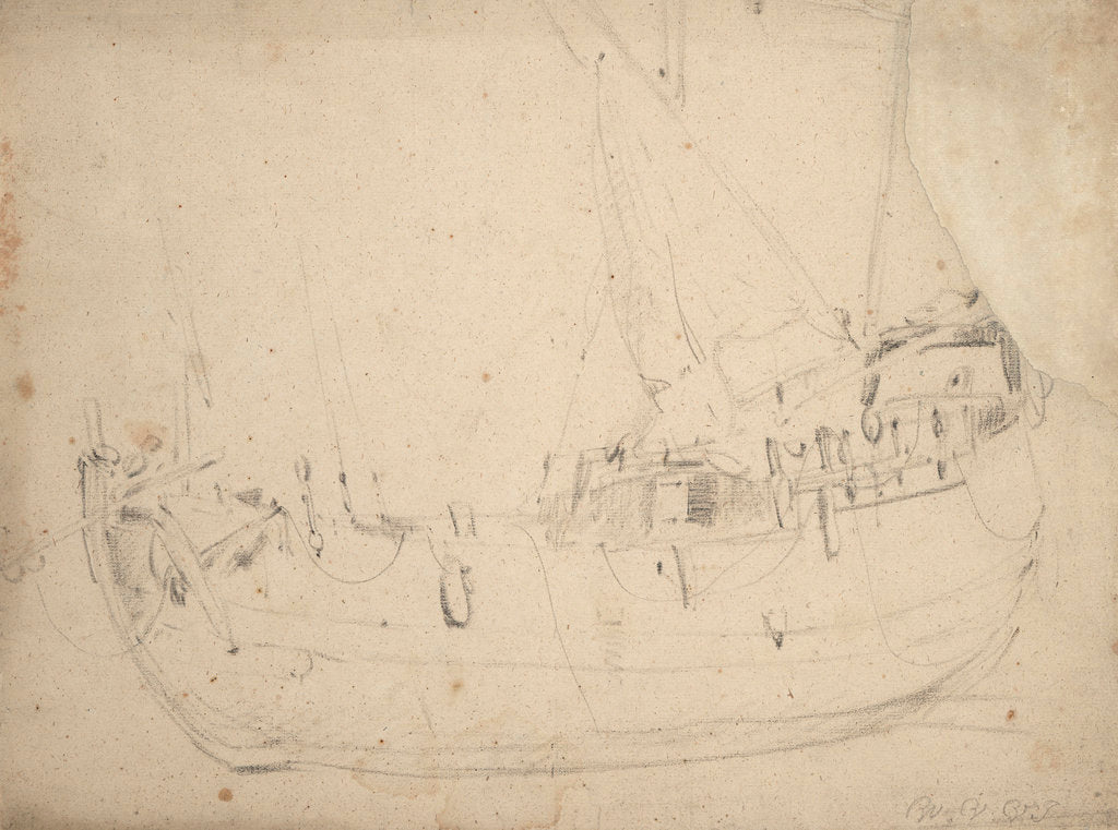 Detail of Study of a hooker by Willem Van de Velde the Younger
